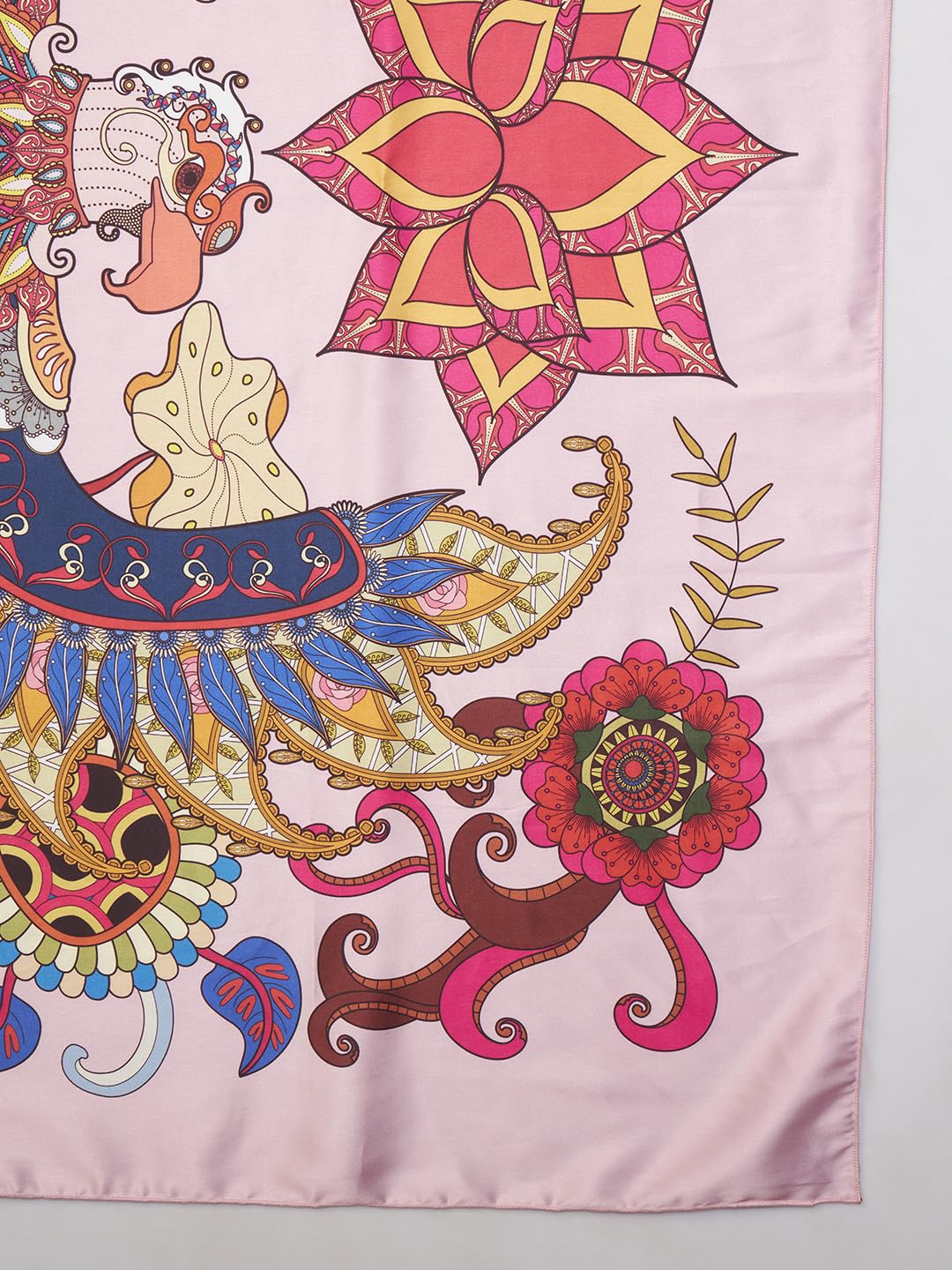 Ravaiyaa - Attitude is everything Women Silk Digital Print Large Square Scarf Breathable Lightweight Neckerchief Printed Headscarf 40 x 40 Inch (Pink Eagle)