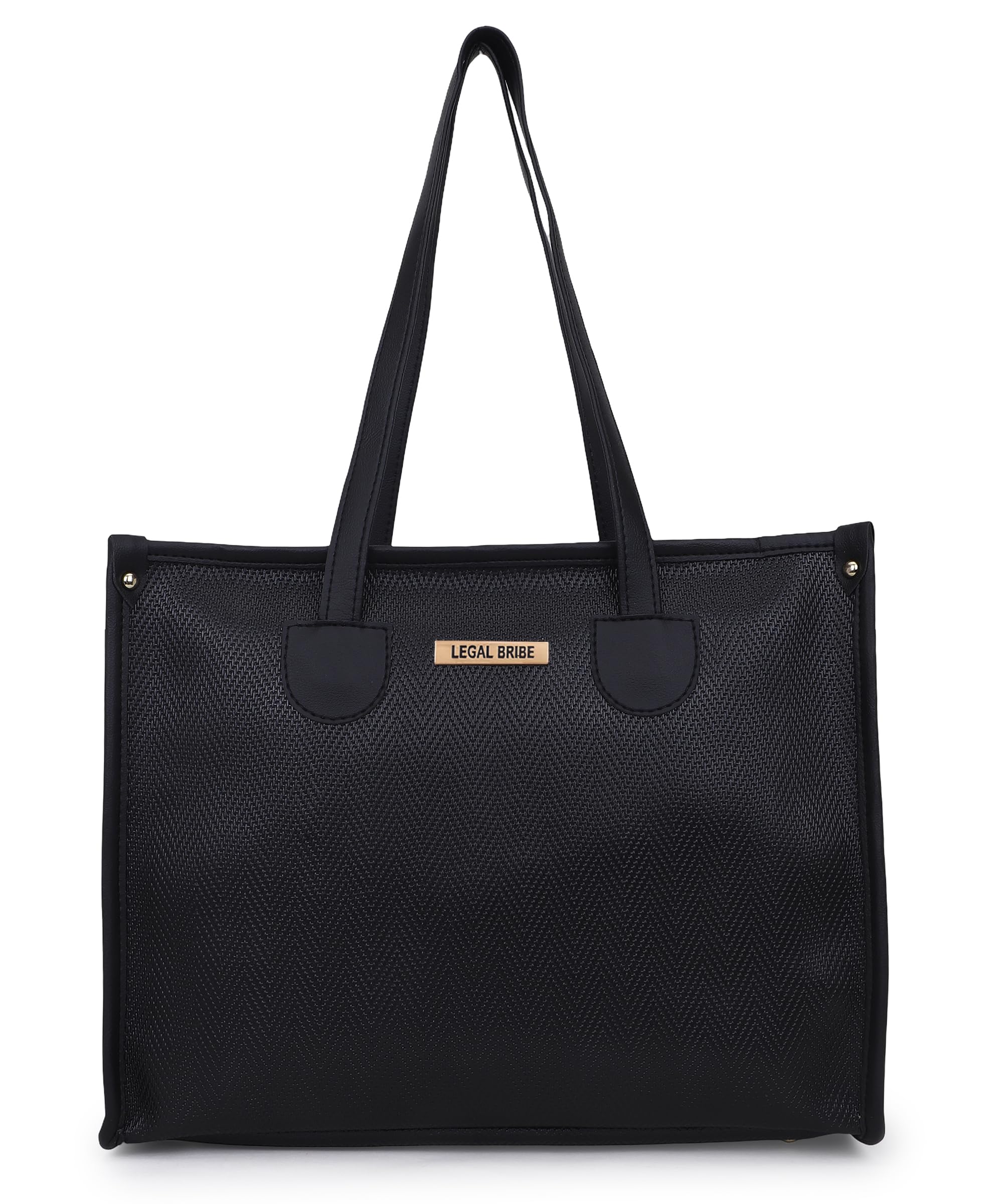 LEGAL BRIBE Textured Tote bag (Dark Black)