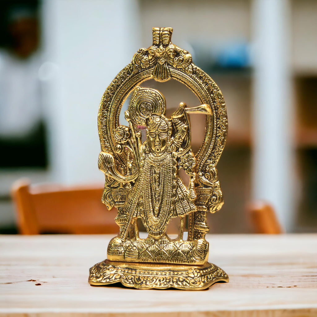 KridayKraft Aluminium Hindu God Sri Shrinathji Nathdwara Idol Sculpture Statue Murti,Dwarkadhish Idol for Puja