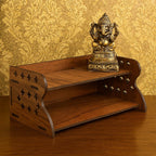 HOMEWEY DECOR Handcrafted Wooden Home Temple for Wall Mount | Premium Pooja Mandir with Strong Support for Heavy Idols | Luxurious Finish Wooden Mandir for Home Office and Prayer Room (Style-05)