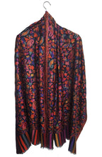 Mehrunnisa Ethnic Kani Silk Wool Shawl Wrap From Kashmir (Black)