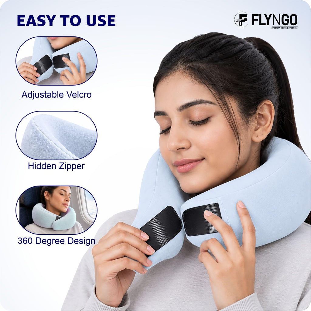 SHAKTISM 2-in-1 Travel Pillow and Eye Mask Set, Memory Foam Neck Support, Lightweight Portable Design,Cute Animal Plush Soft Eye Mask Blindfold for Sleeping,Nights and Travel (Purple)