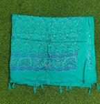 JAHAN TEXTILE Floral Printed Scarf for Women | Soft Lightweight Dupatta/Stole with Tassels | Elegant Ethnic & Casual Wear Wrap | Stylish Designer Shawl for All Seasons (Tealblue)