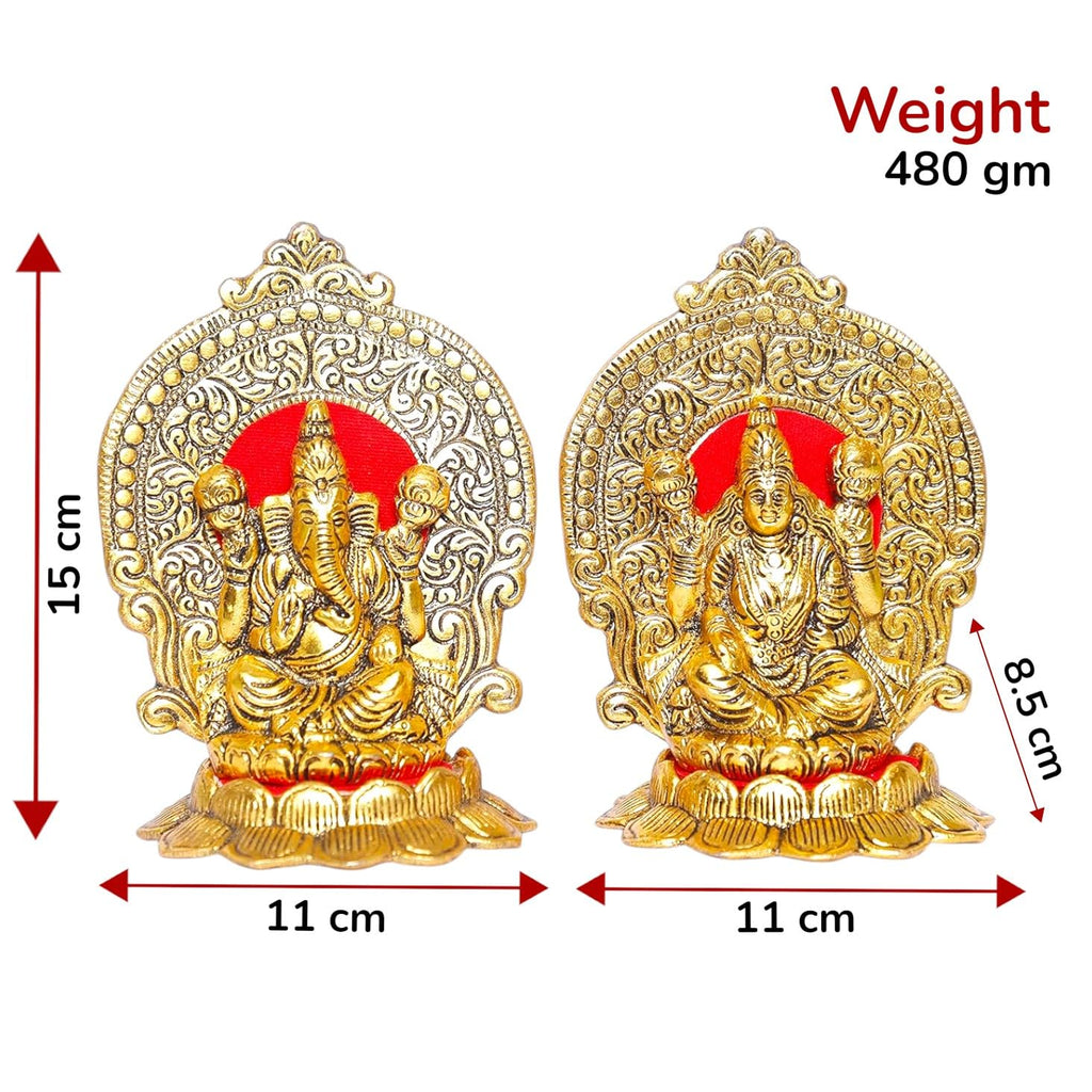 KridayKraft Metal Laxmi Ganesh Statue/Murti for Pooja Room & Home Office Décor,Laxmi Ganesha Idol for Diwali Gift,Religious Idol Showpiece Figurines Decorative & Diwali Poojan...
