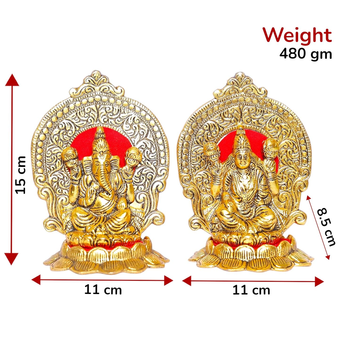 KridayKraft Metal Laxmi Ganesh Statue/Murti for Pooja Room & Home Office Décor,Laxmi Ganesha Idol for Diwali Gift,Religious Idol Showpiece Figurines Decorative & Diwali Poojan...