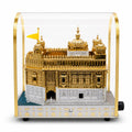 Golden Temple Replica Model with Acrylic Display Case, Inbuilt Mool Mantar Speaker, Gold & Silver Finish Decorative Showpiece for Home, Office & Religious Gift, 7 x 9 x 5 Inches