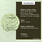 FAHABO Scarf Woman Premium Self-Woven Jersey Scarves | Hijab Scarf | Headscarf | Neck Scarf | Stoles | Wraps (L- Cream)