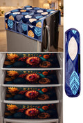 REVEXO Kitchen Combo Fridge Top Cover, 2 Piece Fridge Handle Cover, 4 Pcs Fridge Mats, (Set of 6 Piece) rev-05 Kafalo