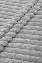 AWARD VELVETS Premium Faux Rabbit Fur Plush Luxury Soft Fluffy Striped Decorative Throw Pillow/Cushion Covers for Sofa, Couch, Living Room - (Light Grey, 16 x 16 inch) Set of 1