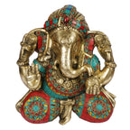 ARTVARKO Brass Ganesha wall Hanging Ganesh Statue Idol for Home Entrance Wall Living Room Decor Door Mandir (8x9 Inch)