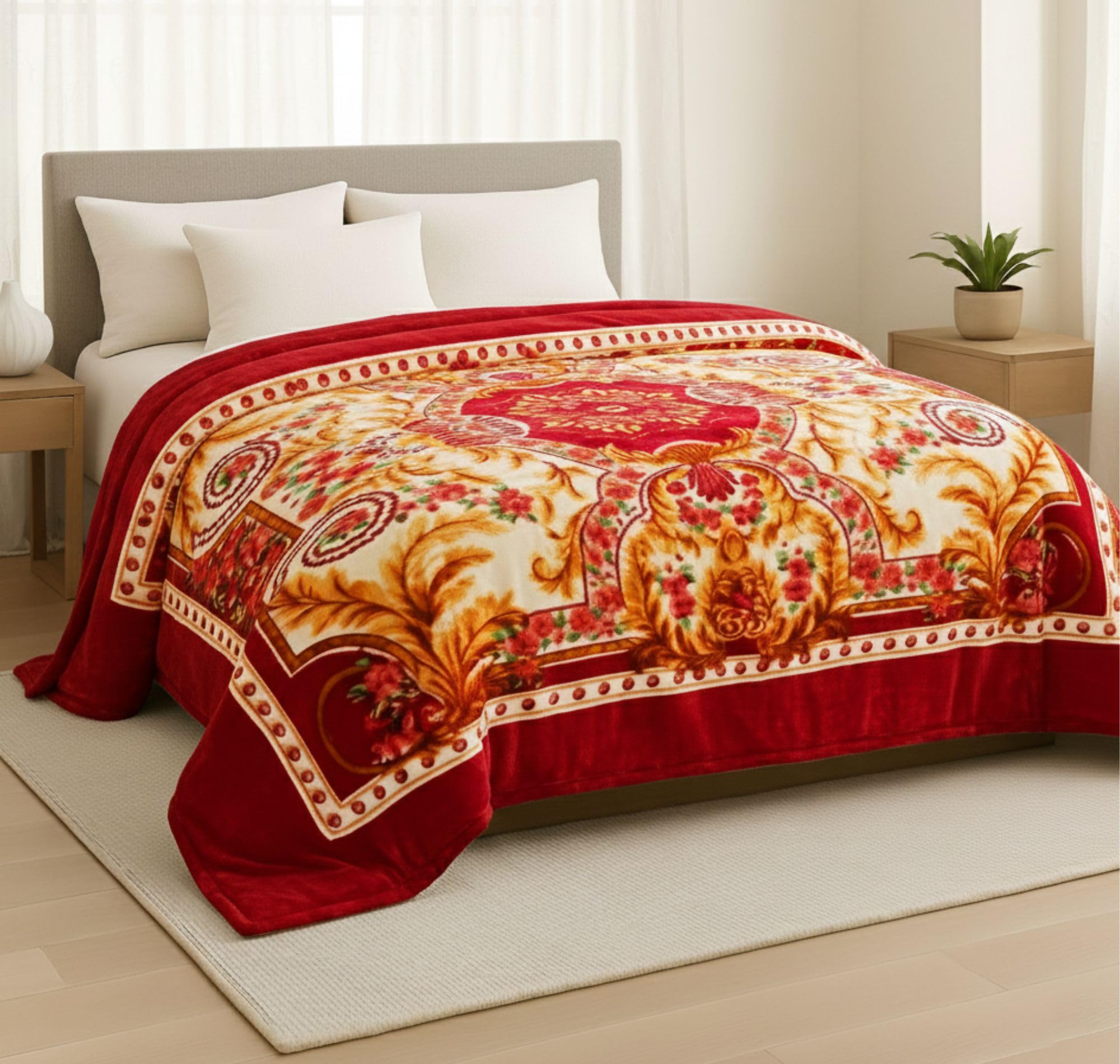 VAS COLLECTIONS® Premium Soft Mink Blanket - Warm & Cozy, King Double Bed, Plush Fleece for Bed, Couch, Sofa - Luxurious Winter Blanket 2.5Kg Kafalo