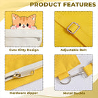 Kraptick Tote Bags – Stylish Shoulder Tote Bag for Everyday Use For Women Compact Reusable Perfect as a Grocery Tote Bag, Shopping Bags for Grocery (Lazy Cat Yellow)