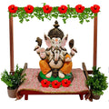 SOLOBOLO Mandir Foldable Backdrop Stand for Ganpati ,Navratri,Durga Pooja,Ideal for Home Mandir and Office as Backdrop Frame, Festival Decoration Item (b) 30x24 Inch
