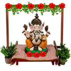 SOLOBOLO Mandir Foldable Backdrop Stand for Ganpati ,Navratri,Durga Pooja,Ideal for Home Mandir and Office as Backdrop Frame, Festival Decoration Item (b) 30x24 Inch