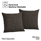 Yellow Weaves Jute Texture 250 TC Cushion Covers, 24 X 24 Inches, Brown, Set Of 2