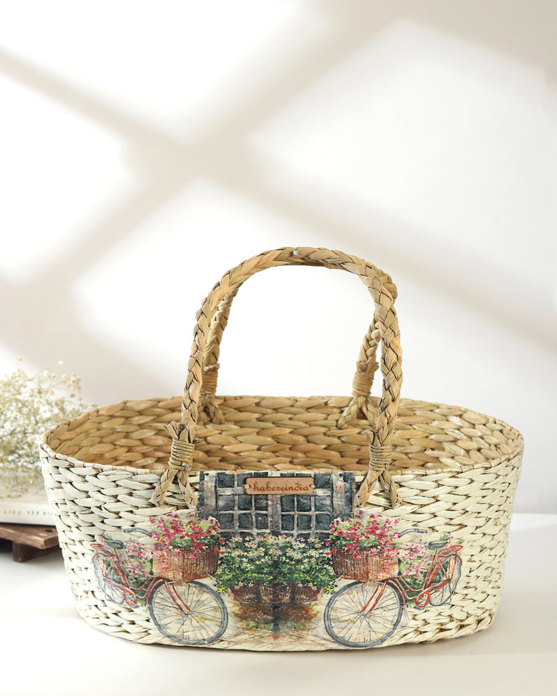 Eco-Friendly Seagrass Hamper Basket for Wedding, Diwali, and Holiday Gifting