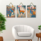 Artvibes Nature Theme for Decoration Wooden Art Decoration Item for Living Room | Room Wall Art | Modern Decor Artwork | Living Room | Cafe | Wall Illustrations | Gift Items (WH_96102N), Set of 3