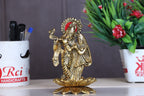KridayKraft Metal Radha Krishna Standing with Cow Statue for Decorative Home Office and Gifts