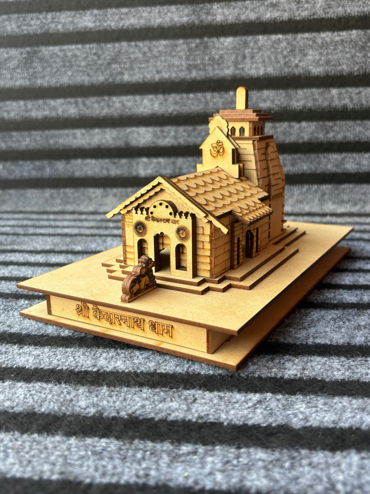 kedarnath Wooden Temple Model, Kedarnath Dham Design, 3D Cutting, Traditional Indian Religious Decor