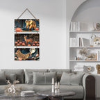 Artvibes Elephant Deer And Peacock Aesthetic Modern Art Decorative Wall Art MDF Wooden Wall Hanger for Living Room | Door Decoration Items | Artwork | Wall Illustrations | Ideal Gifts (WH_9456N)