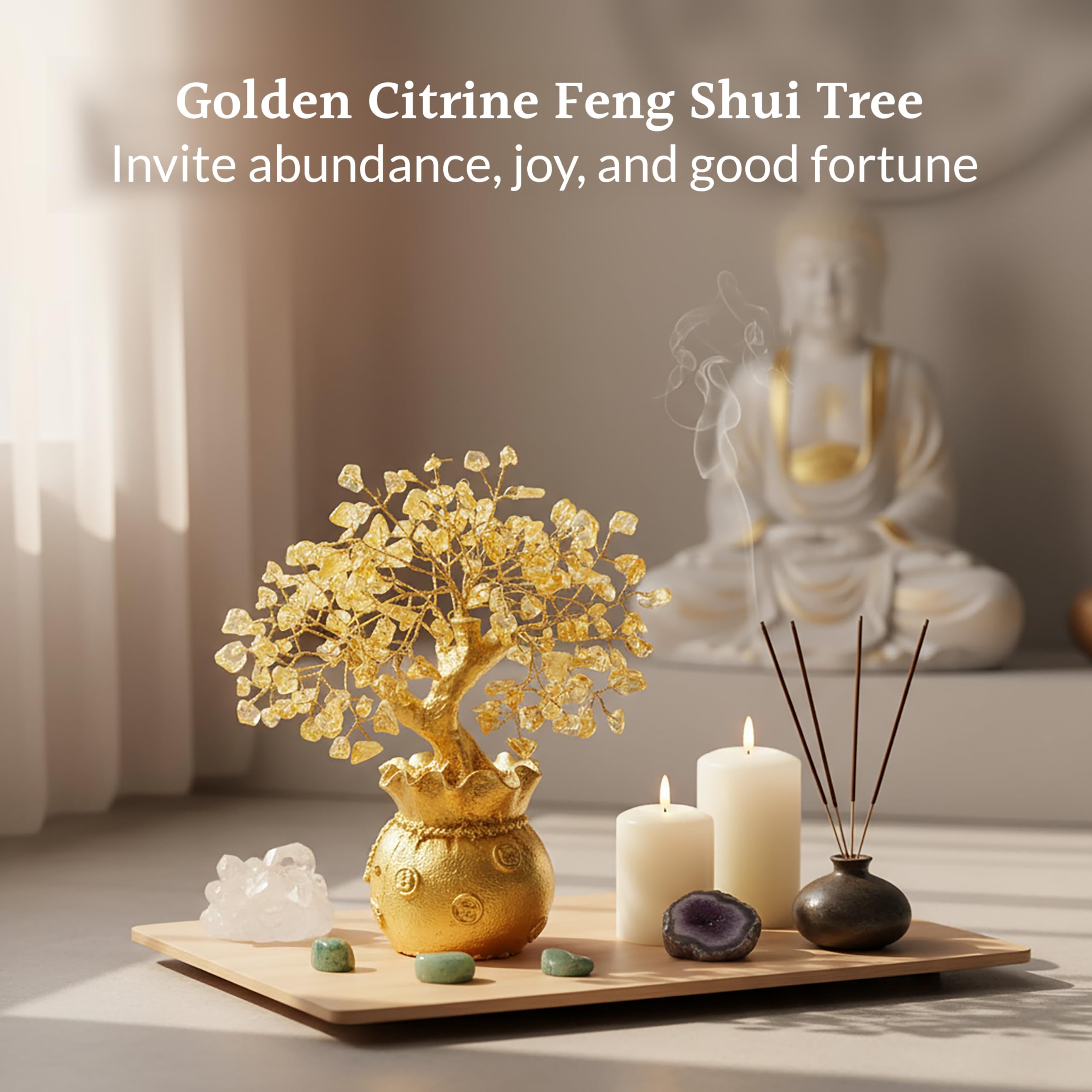 ZAICUS Citrine Crystal Tree for Home Decor & Feng Shui Gift