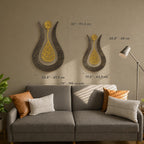 iwa concept Ayatul Kursi Islamic Wall Art Tulip Shaped | Islamic Home Decoration, Islamic Decor, Islamic Art, Islamic Calligraphy, Muslim Gifts (67 x 43 cm | 26.8 x 17.2 inches, In Gold | Out Black)