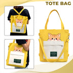 Kraptick Tote Bags – Stylish Shoulder Tote Bag for Everyday Use For Women Compact Reusable Perfect as a Grocery Tote Bag, Shopping Bags for Grocery (Lazy Cat Yellow)