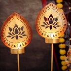 TIED RIBBONS Pack of 2 Tealight Candle Holders - Decorations Items for Home Table (Pack of 2) - Home Décor - Gifts Item