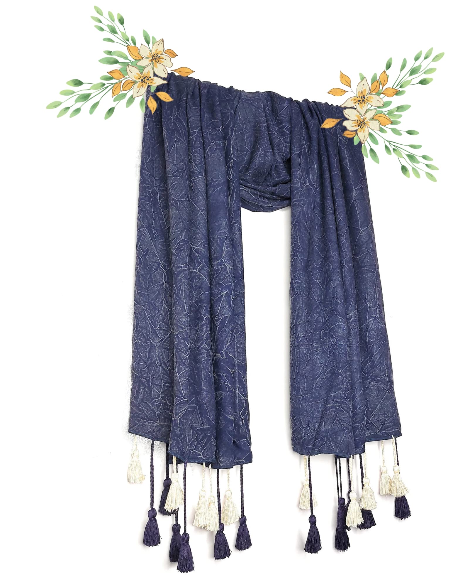 Chandwasia Rayon Design Trendy Stole Scarf Shawl | For Travel Office Casual Outdoor Styling | Rayon Fabric Printed Pattern Soft Texture Fringed Edge Design | Unisex Accessory For Seasonal Use