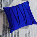 Khooti Velvet Striped Cushion Cover Pack of 1-22X22/56X56 Cm | Royal Blue | Soft Pillow Covers Cushion Case for Sofa Bedroom Living Room Chair Car, Cushion Cover with Zig Zag Pattern