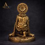 ARTFORT Hanuman Ji Idol 7 Inch Polyresin Statue Antique Golden Finish Bajrangbali Murti for Home Temple Office Desk Car Dashboard Spiritual Decorative Showpiece Gift (Golden)