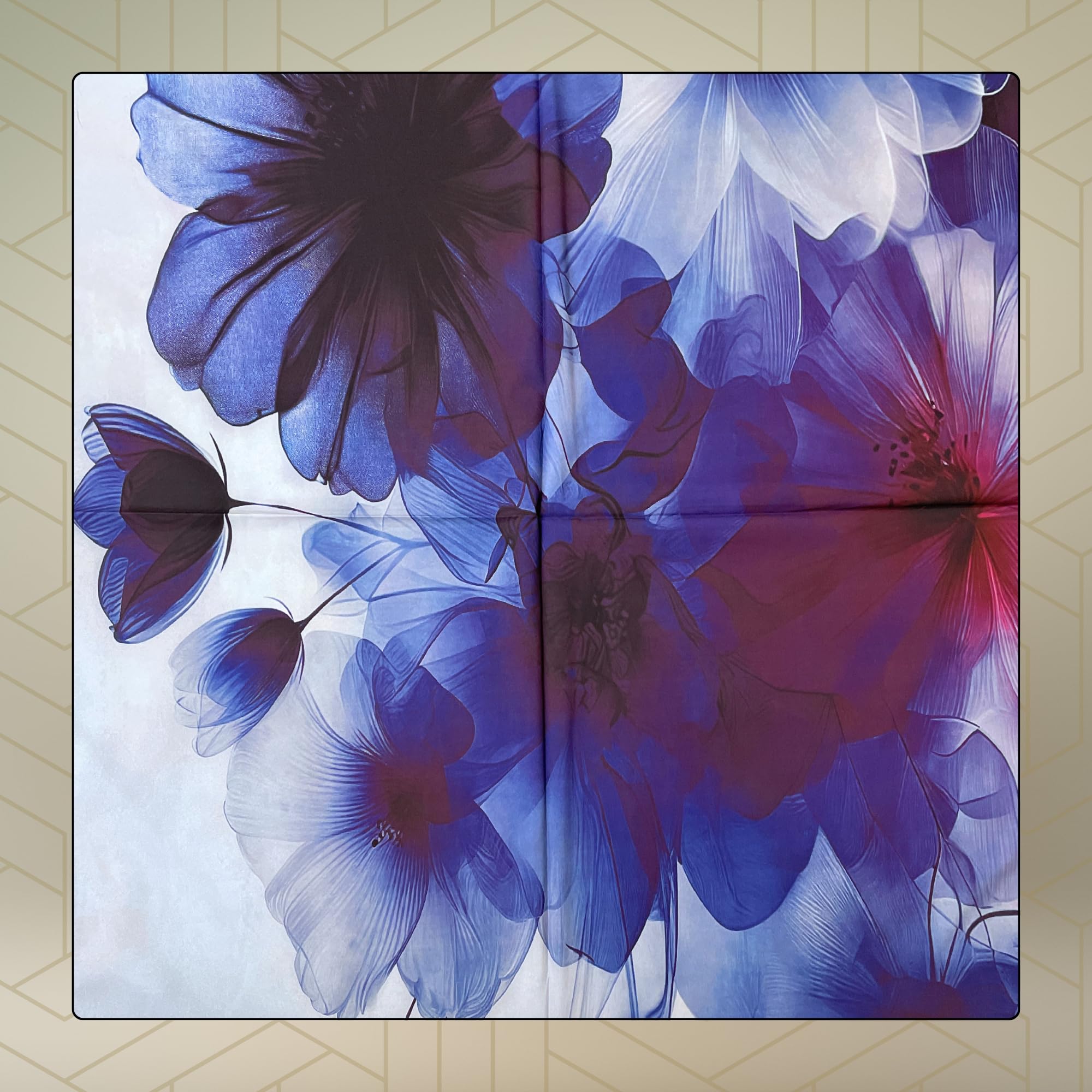 FAHABO Iconic Collection Digital Print Swiss Butter Cotton Scarf Stole for Women (Whisper Blue - Bu)