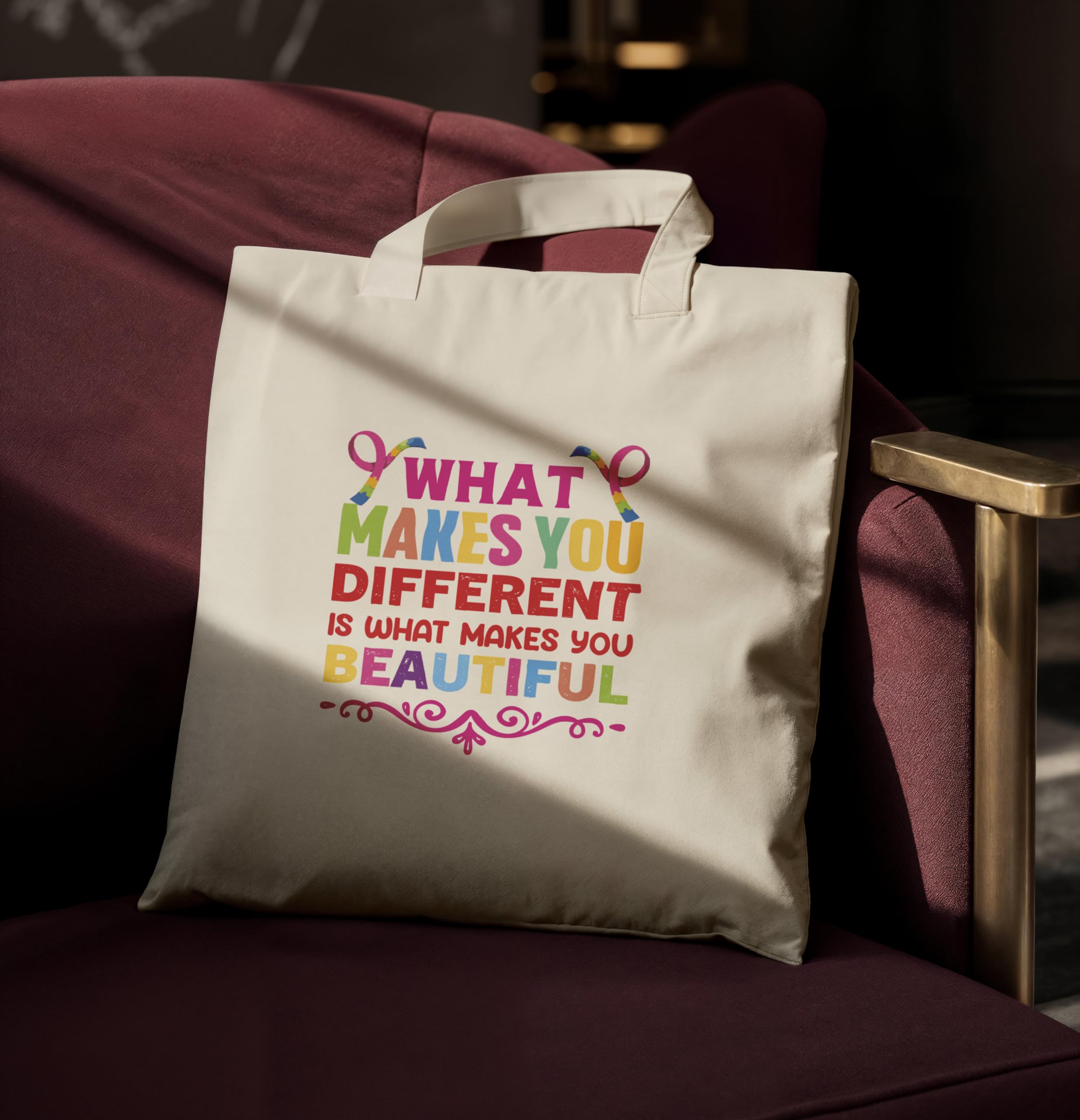 Reusable Cotton Fabric Inspirational Design Printed Tote Bag Ideal for Travel Shopping College & Office Use