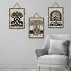 Artvibes Artistic Animal Theme Wooden Art Decoration Item for Living Room | Modern Decoration Items | Handcrafted Art | Aesthetic Wooden Decor | Artworks Hangings | Gift Items (WH_9696N), Set of 3