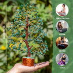 A P HOMES Spiritual Healing & Vastu Decor Collection - Positive Energy, Wealth & Protection Crystals for Home & Office (Green Aventurine Tree)