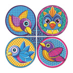 Artvibes Birds Decorative Wall Art MDF Wooden Wall Hanger for Living Room | Garden Balcony | Decoration Wall Hanging Items | Trendy Decor | Aesthetic Wooden Decor | Ideal Gifts (WH_8424N), Set of 4