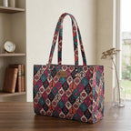 Stylique Premium Ecofriendly Jute Cotton Tote Bag | Large Women's Office Shoulder Handbag | Canvas Laptop Shopping Travel Purse with Zipper | Stylish Daily Utility Bag
