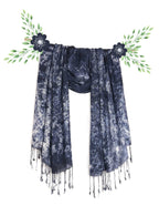 Chandwasia Rayon Shades Shibori Pattern Scarf, Scarves, Viscose Fabric Stole & Shawl Design for Men & Women for Summer & Winters