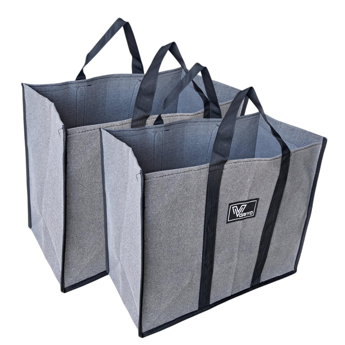 VORIYO Travel Shopping Grocery Tote Bag Foldable for Multipurpose Shopper Bag Eco Cotton Daily Use with Strong Handles (Pack Of 2) (TV02SF)
