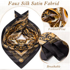 Luxeeva® Brown 35 Silk Head Scarf for Women Stylish, Multipurpose Satin Scarf, Ultra-Soft Hijab Scarf for Summer Sun Protection, Casual Wear