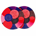 Zimittory Round Cotton Dining Table Mats Set of 2, 14-inch, Berry Burst Kafalo