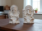 KridayKraft Metal Lakshmi & Ganesha Idol Pair – Silver-Finish Mini Statues (7.5 cm × 4 cm Each), 160 g – Auspicious Home Puja Decor & Diwali Gift