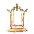 KridayKraft Laddu Gopal Jhulla Palana Metal Gold Plated for Your kanha Metal Krishna jhulla palna Religious Gift Article.
