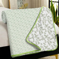 Story@Home Dohar Double Bed Cotton 100% | 150GSM 225 x240 cm Quilt AC Blanket for Summer | AC Comforter Double Bed | Light Green & White Leaf Reversible Design Duvet | All-Season Blanket Kafalo