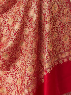Pashmoda Women Shaguft Wool Blend Nalki Embroidered Stole, Shawl and Wrap, Luxury Pashmina Evening Wrap (Size: 71X203 CM)