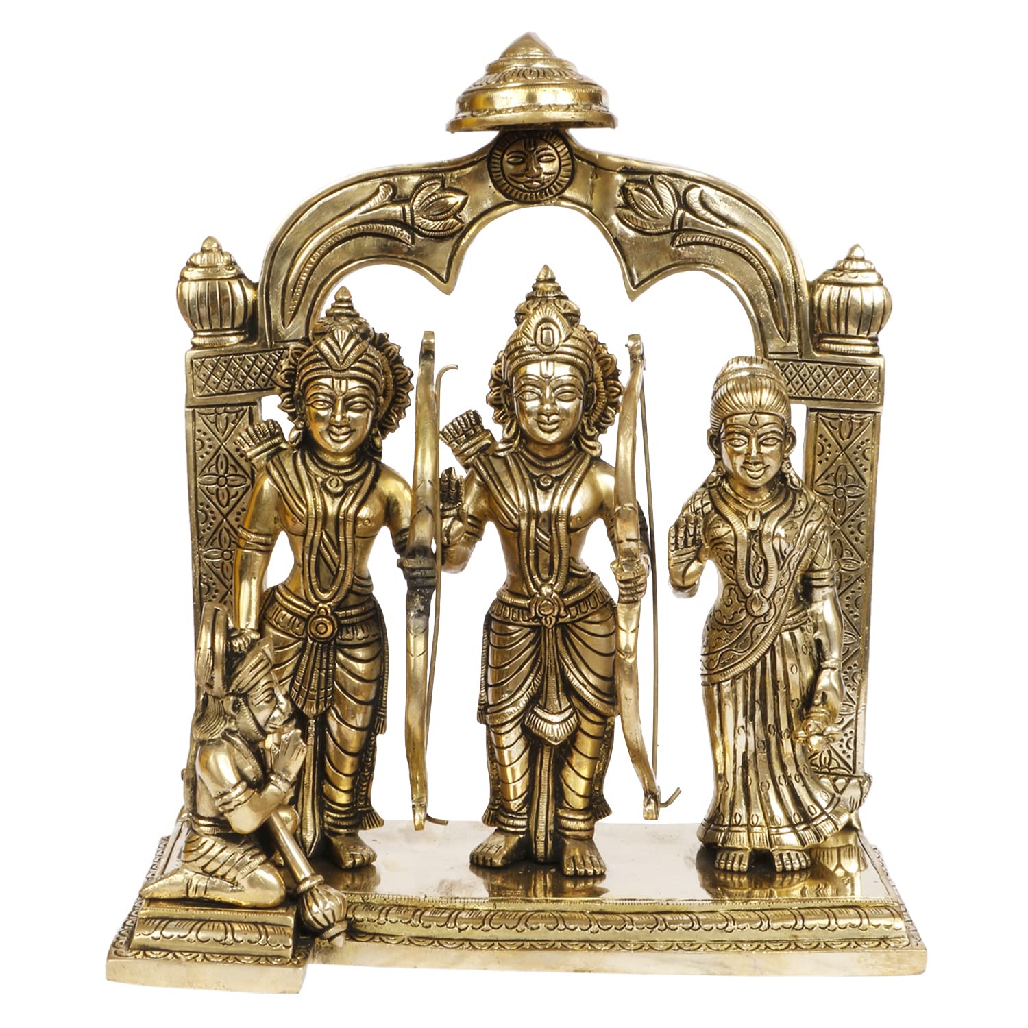 ARTVARKO™ Ram Darbar Statue Shree Ram Ji Sita Laxman Hanuman Brass Idol Murti for Home Office Mandir Temple Puja Gift Height 11 Inches