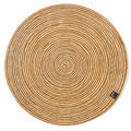 SAPROSE® Polypropylene Multipurpose Braided Round Table Mat (1 PC Pack, 40 cm), Dinning Place mats, Side Table Mat, Doilies, Machine Washable Large Mat for Dining Table (15.5 Dia., Beige-Jute) Kafalo