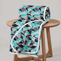 Divine Casa 100% Cotton 144 TC Reversible Geometric Printed Single Bed AC Dohar Blanket for Mild Winter (Crystal Teal, 140 cm x 210 cm)| TC - 144 Kafalo