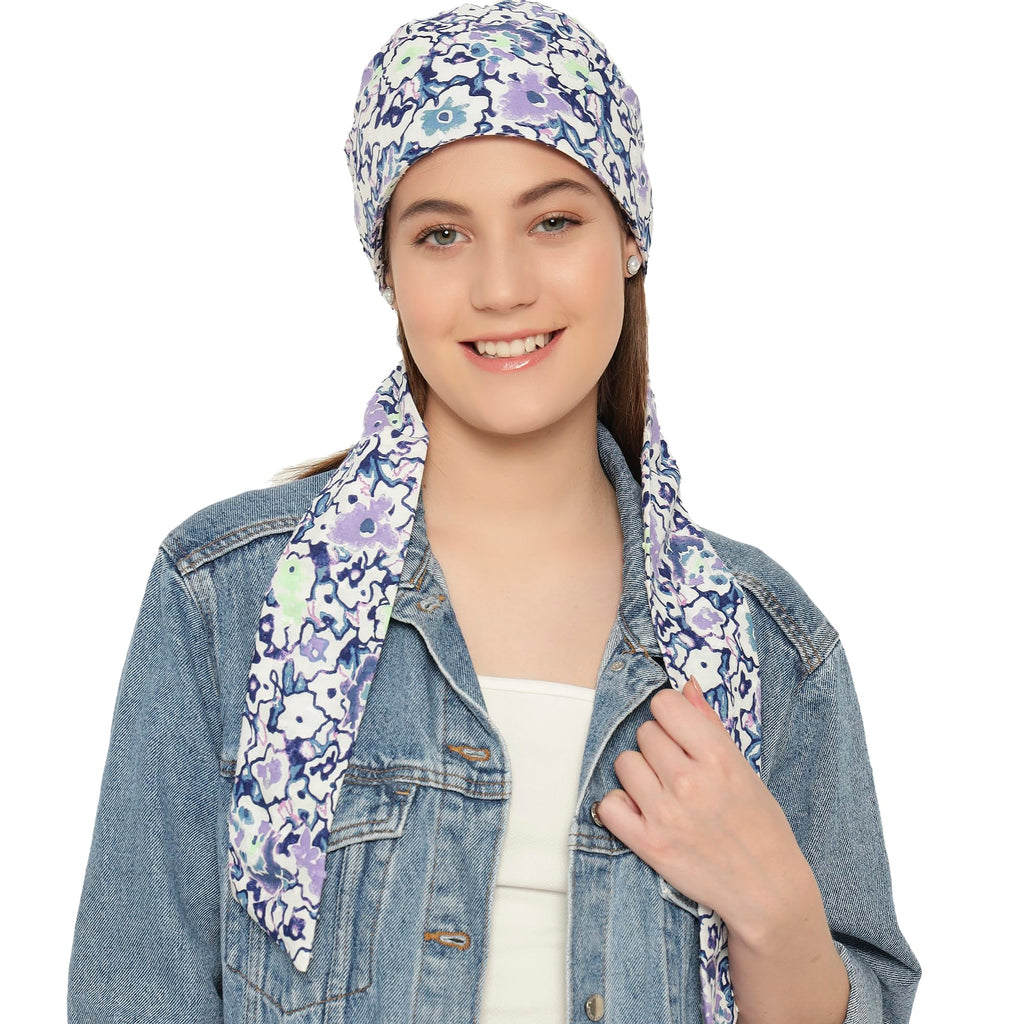 The Headscarves Premium Cotton Printed Headscarf for Women – Soft Chemo Headwear, Stylish Hijab Cap, Breathable Headwrap for Hair Loss, Modest Fashion Scarf & Cancer Turban