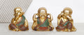 ARTVARKO Baby Laughing Buddha Statue Set of 3 Idol Brass with Inlay Handwork Home D?cor Table Showpiece Idol (5 Inches 4 Kg
